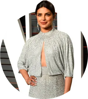 Elegant Evening Attire Priyanka PNG Image