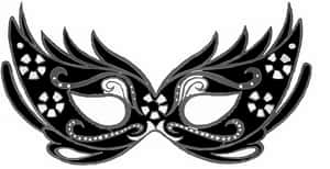 Elegant Feathered Masquerade Mask PNG with transparent background