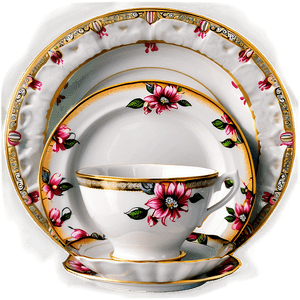 Elegant Fine China Dishes PNG aby PNG with transparent background