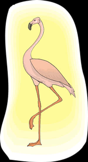 Elegant Flamingo Standing PNG image with transparent background