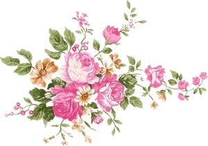 Elegant Floral Arrangementon Black Background PNG Image