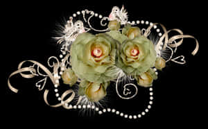 Elegant Floral Arrangementwith Birds PNG image with transparent background