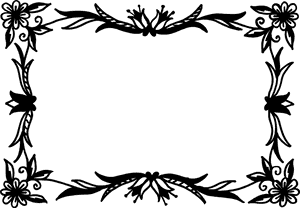 Elegant Floral Black Frame PNG