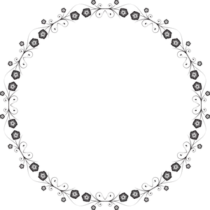 Elegant Floral Circle Frame PNG Image