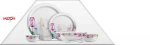 Elegant Floral Crockery Set PNG Image