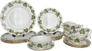 Elegant Floral Dinnerware Set PNG