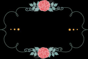 Elegant Floral Frame Black Background PNG