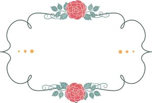 Elegant Floral Frame Black Background PNG Image