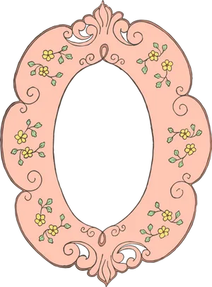 Elegant Floral Frame Design PNG Image