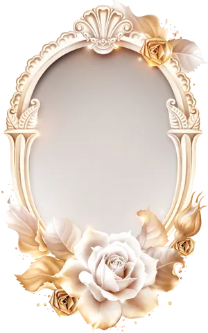 Elegant Floral Frame Design PNG Image