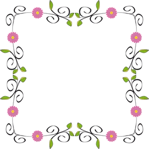 Elegant Floral Frame Design PNG Image