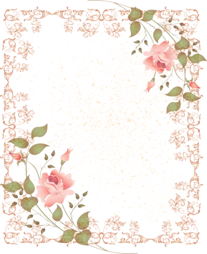 Elegant Floral Frameon Black Background PNG Image