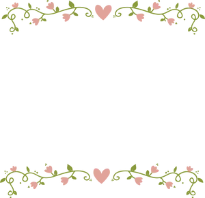 Elegant Floral Heart Border PNG Image