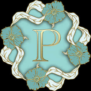 Elegant Floral Letter P PNG image with transparent background