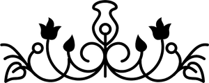 Flower Bell Outline Design Variant With Vines And Leaves - Flower Design Png Horizontal, Transparent Png PNG image with transparent background