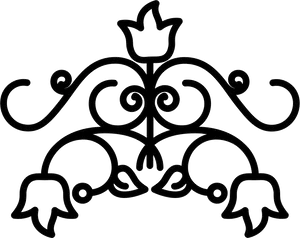 Elegant Floral Outline Design PNG Image