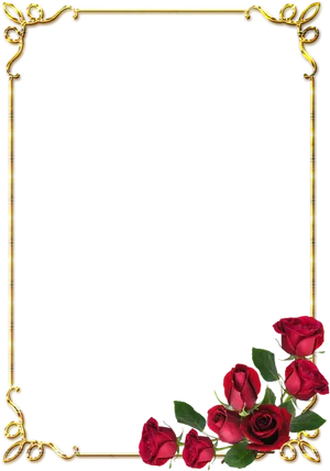 Elegant Floral Page Border PNG Image