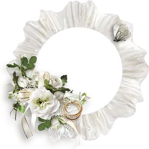 Elegant Floral Photo Frame PNG Image