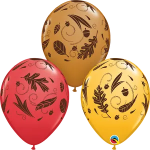 Elegant Floral Print Balloons PNG Image
