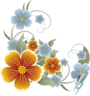 Elegant Floral Vector Design PNG Image