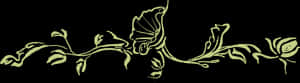 Elegant Floral Vine Silhouette PNG