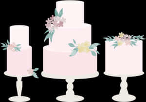 Elegant Floral Wedding Cakes PNG image with transparent background