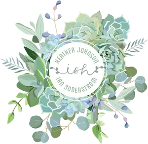 Elegant Floral Wedding Logo PNG Image