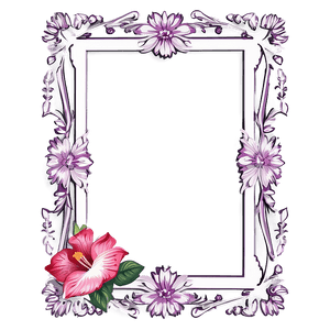 Elegant Flower Frame PNG quh PNG image with transparent background