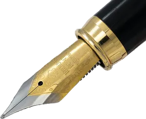 Elegant Fountain Pen Nib PNG Image