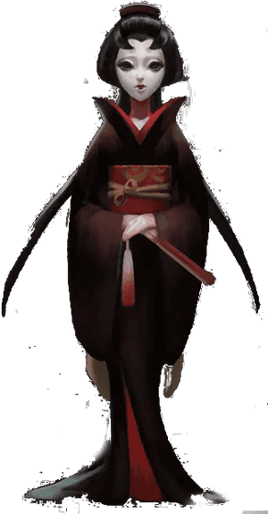 Elegant Geisha Artwork PNG image with transparent background