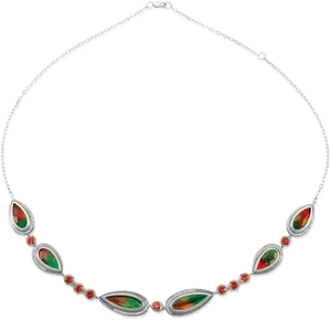 Elegant Gemstone Necklace PNG Image