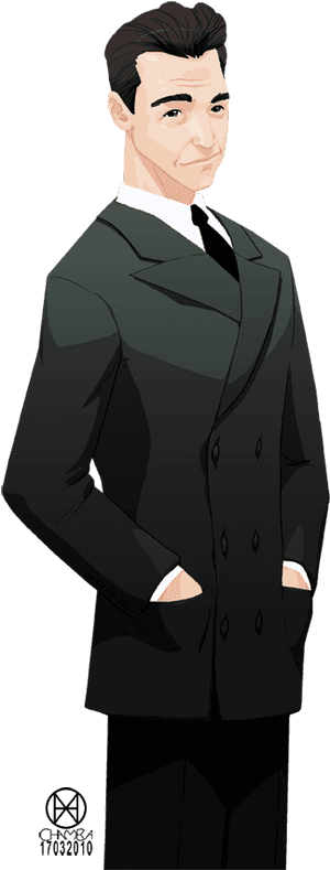 Elegant Gentleman Cartoon Character PNG image with transparent background