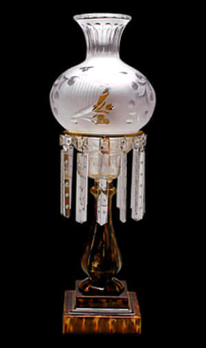 Elegant Glass Table Lamp PNG image with transparent background