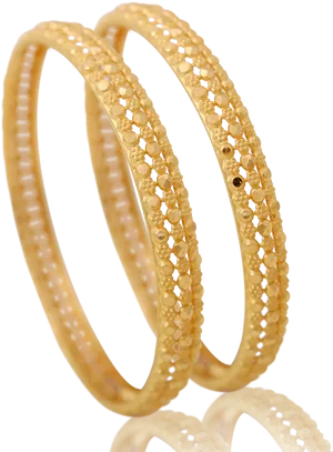 Elegant Gold Bangles Design PNG Image