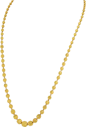 Elegant Gold Beaded Necklace PNG Image