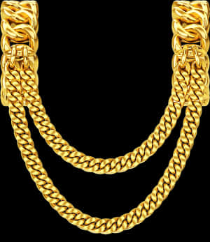 Elegant Gold Chain Design PNG image with transparent background