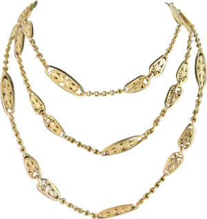 Elegant Gold Chain Design PNG Image