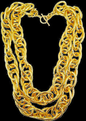 Elegant Gold Chain Necklace PNG image with transparent background