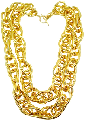 Elegant Gold Chain Necklace PNG Image