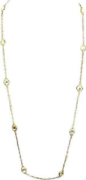 Elegant Gold Chain Necklacewith Gemstones.png PNG Image