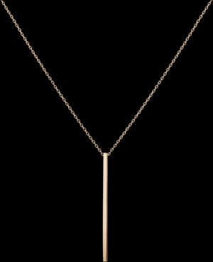 Elegant Gold Chainwith Bar Pendant PNG image with transparent background