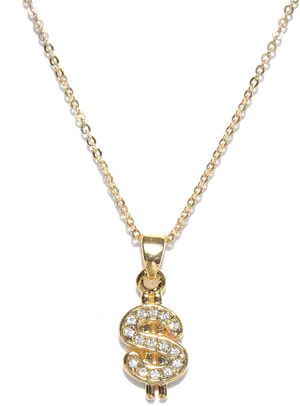 Elegant Gold Chainwith Diamond Pendant PNG Image