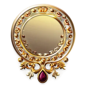 Elegant Gold Circle Border D PNG Image