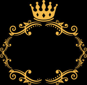 Elegant Gold Crown Frame PNG