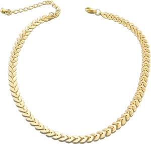 Elegant Gold Cuban Link Necklace PNG Image