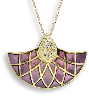 Elegant Gold Diamond Pendant Design PNG Image