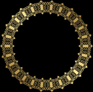 Elegant Gold Floral Border Design PNG