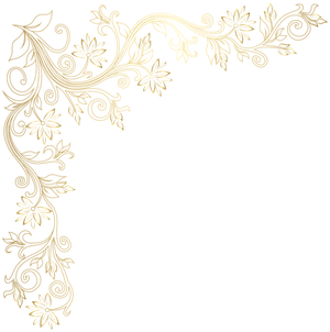 Elegant Gold Floral Corner Design PNG Image