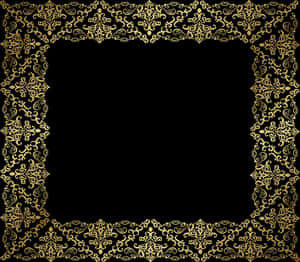 Elegant Gold Floral Frame PNG