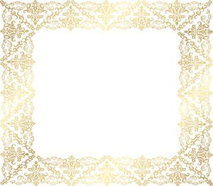 Elegant Gold Floral Frame PNG Image